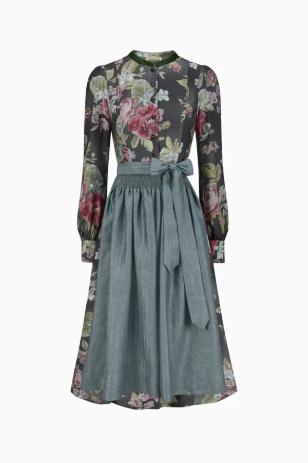 Dirndl^Gottseidank Damenkleid Rahel mit Schürze antikschwarz