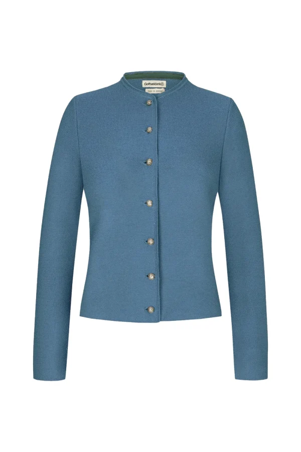 Strick^Gottseidank Damenstrickjacke Aloisia Uni ägäischblau