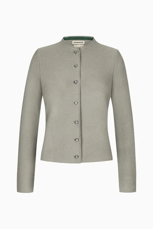 Strick^Gottseidank Damenstrickjacke Aloisia Uni Möwengrau