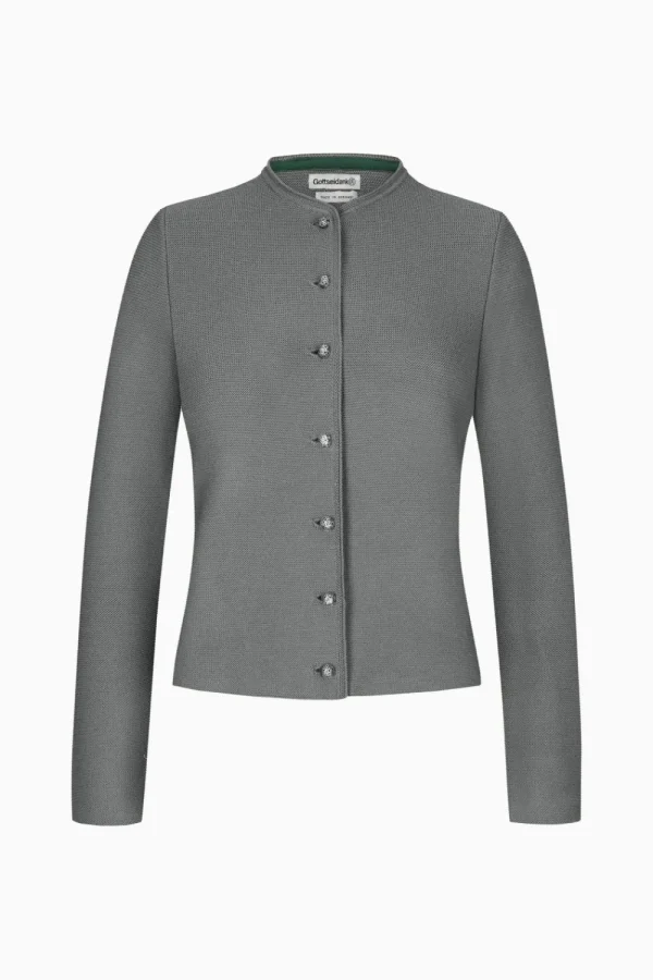 Strick^Gottseidank Damenstrickjacke Aloisia Uni zinngrau