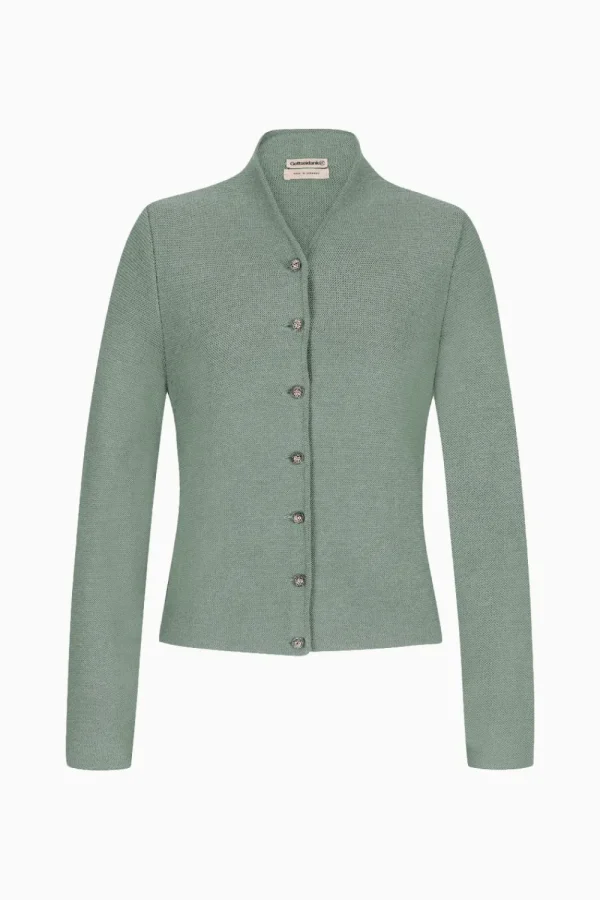 Strick^Gottseidank Damenstrickjacke Anna Uni Eukalyptus