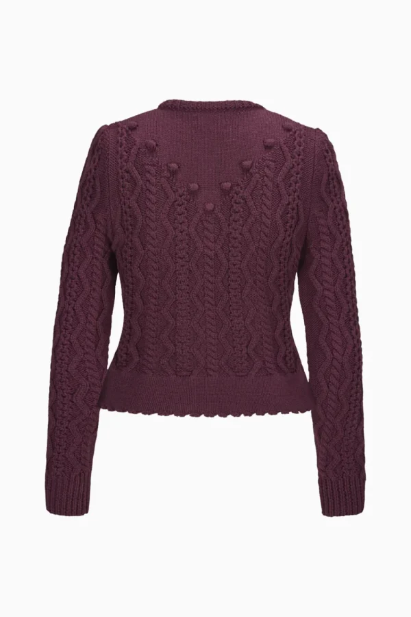 Strick^Gottseidank Damenstrickjacke Lene merlotrot