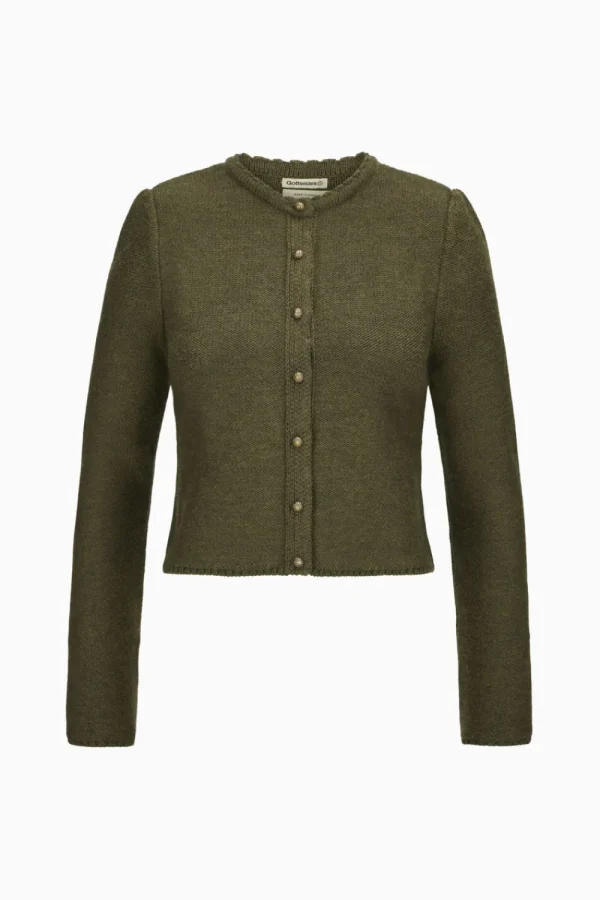 Strick^Gottseidank Damenstrickjacke Mirl olivbraun