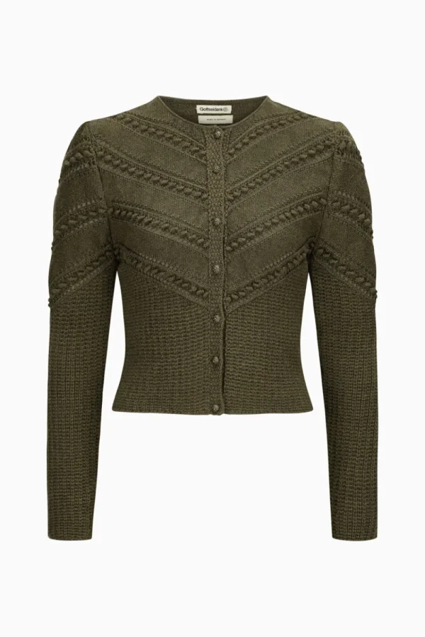 Strick^Gottseidank Damenstrickjacke Ophelia olivbraun