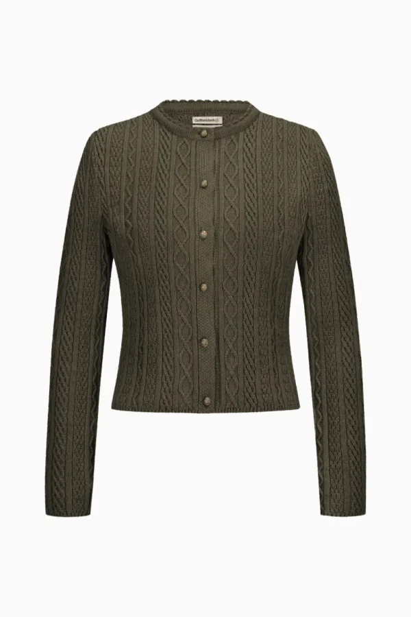 Strick^Gottseidank Damenstrickjacke Sophia olivbraun