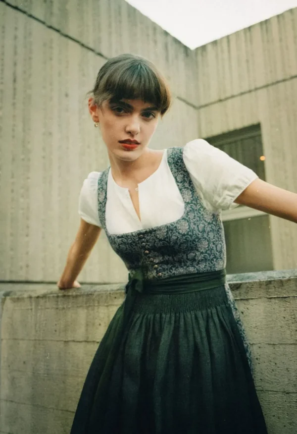 Dirndl^Gottseidank Dirndl Monika jeansblau