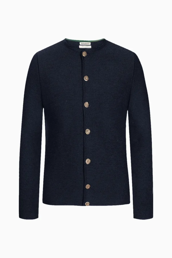Strick^Gottseidank Herrenstrickjacke Aloisius Uni schwarzblau