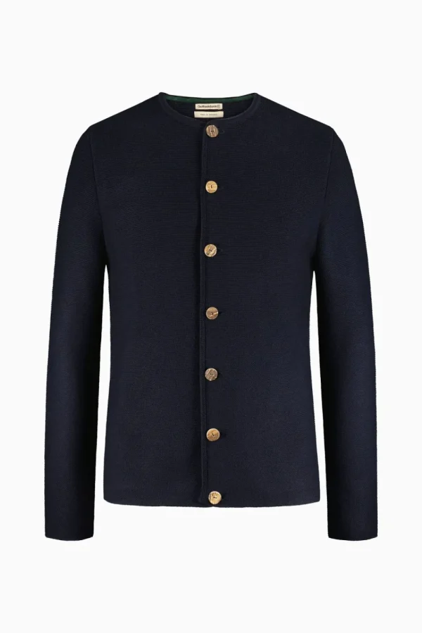 Strick^Gottseidank Herrenstrickjacke Anselm Uni Marine