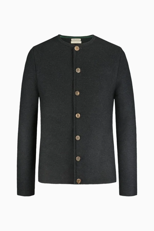 Strick^Gottseidank Herrenstrickjacke Anselm Uni Lakritz