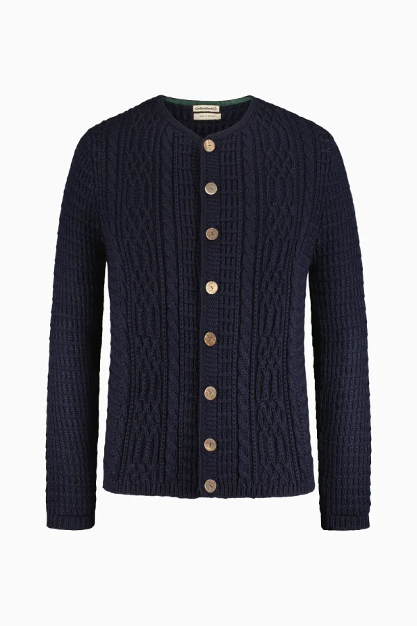 Strick^Gottseidank Herrenstrickjacke Anton Uni tintenblau