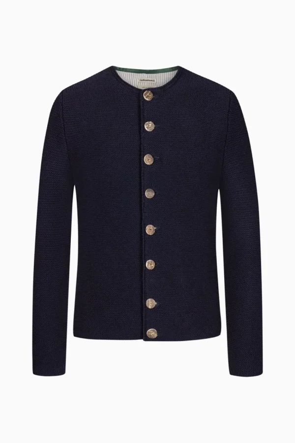 Strick^Gottseidank Herrenstrickjacke Hannes Uni tintenblau