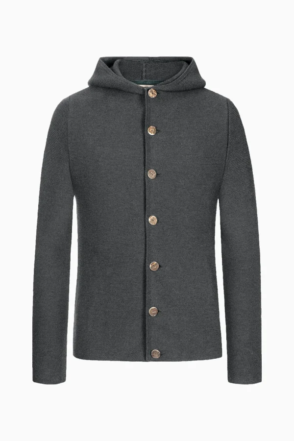 Strick^Gottseidank Herrenstrickjacke Johann Uni Asphalt