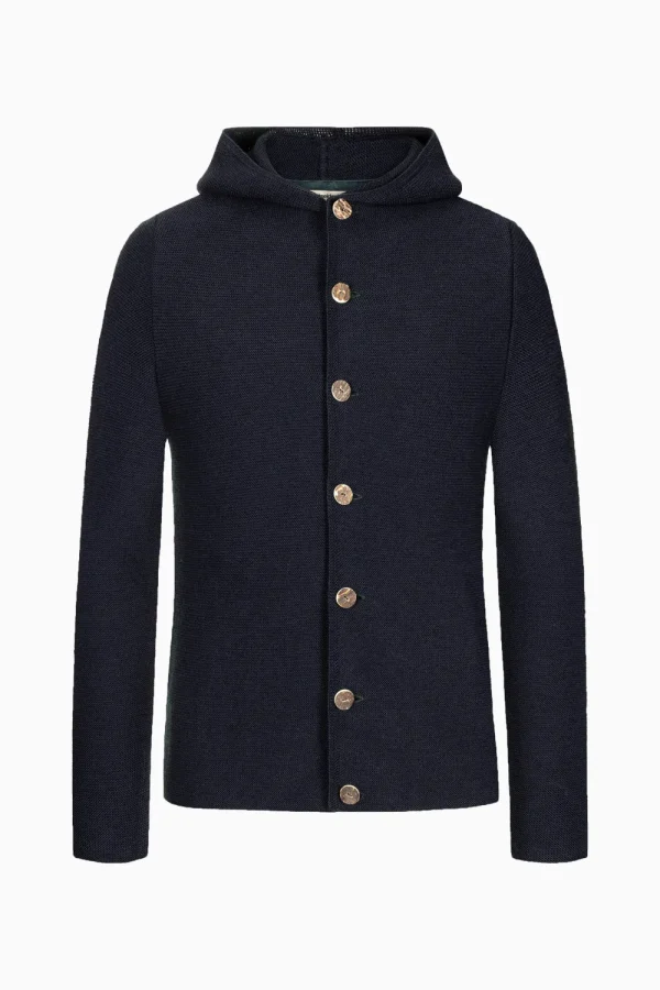 Strick^Gottseidank Herrenstrickjacke Johann Uni tintenblau